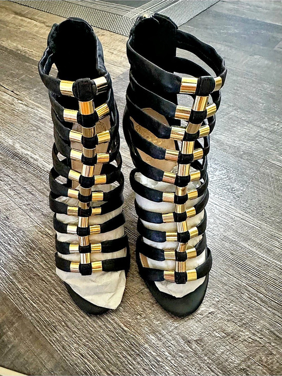 Vince Camuto Shoes - Vince Camuto Azelie Caged Stiletto Heel Dress Sandals Black & White